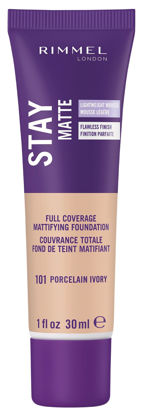 Picture of Rimmel London Stay Matte Liquid Mousse - 101 Porcelain Ivory - Foundation, Lightweight, Shine Control, Oil-Free, 1oz