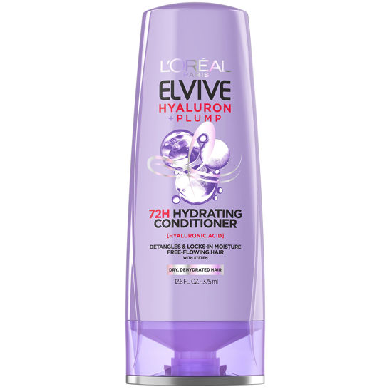 Picture of L'Oreal Paris Elvive Hyaluron Plump Hydrating Conditioner for Dehydrated, Dry Hair Infused with Hyaluronic Acid Care Complex, Paraben-Free, 12.6 Fl Oz