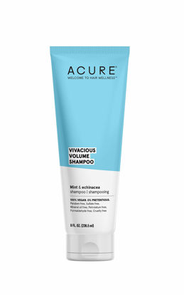 Picture of Acure Vivacious Volume Shampoo | Revitalize and Volumize: Mint and Echinacea Infused Regimen for Fine, Fragile Hair, 8 Fl Oz