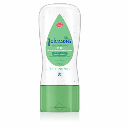 Picture of Johnson's Baby Oil Gel with Aloe Vera & Vitamin E, Hypoallergenic Baby Skin Care, 6.5 fl. oz