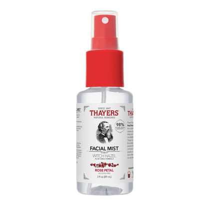 Picture of Thayers Alcohol-Free Witch Hazel Facial Mist Toner with Aloe Vera, Rose Petal, Soothing and Hydrating, for All Skin Types, Trial Size, 3 oz