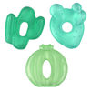 Picture of Itzy Ritzy Water-Filled Teethers - Cold Cutie Coolers Textured On Both Sides to Massage Sore Gums & Emerging Teeth - Can Be Chilled in Refrigerator, Set of 3 Green Cactus Water Teethers