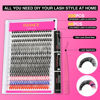 Picture of TDANCE DIY Lash Extension Kit 280 PCS Cluster Lashes Kit with 40D Colored Lash Clusters, Lash Bond and Seal, Lash Applicator for DIY Eyelash Extension Kit at Home(Kit-40D-Colored)