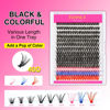 Picture of TDANCE DIY Lash Extension Kit 280 PCS Cluster Lashes Kit with 40D Colored Lash Clusters, Lash Bond and Seal, Lash Applicator for DIY Eyelash Extension Kit at Home(Kit-40D-Colored)