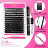 Picture of TDANCE Thick DIY Lash Extension Kit Cluster Lashes Kit with 240 PCS Mega Volume Lash Clusters, Lash Applicator, Lash Bond and Seal for DIY Eyelash Extension Kit at Home(Kit-Thick-50D)