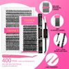 Picture of TDANCE DIY Lash Extension Kit Cluster Lashes Kit with 400 PCS Lash Clusters, Lash Bond and Seal, Lash Applicator for DIY Eyelash Extension Kit at Home(Kit-30D+40D+50D)