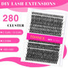 Picture of TDANCE DIY Lash Extension Kit 280 PCS Cluster Lashes Kit with D Curl, 10-16mm Mix Lash Clusters, Lash Bond and Seal, Lash Applicator for DIY Eyelash Extension Kit at Home(40D+50D-0.07D-10-16MIX Kit)