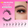 Picture of Natural Lash Clusters Kit Wispy Cluster Lashes D Curl Left&Right Cluster Kit Eyelashes Extensions Cat Eye Lashes with Lash Bond and Seal and Lash Tweezers by TDANCE (FOX-40D-9-16MIX KIT)