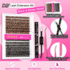 Picture of TDANCE DIY Lash Extension Kit 280 PCS Cluster Lashes Kit with Colored Lash Clusters, Lash Bond and Seal, Lash Applicator for DIY Eyelash Extension Kit at Home(Kit-40D-Black+Brown-10-16mm)