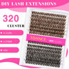 Picture of TDANCE DIY Lash Extension Kit 280 PCS Cluster Lashes Kit with Colored Lash Clusters, Lash Bond and Seal, Lash Applicator for DIY Eyelash Extension Kit at Home(Kit-40D-Black+Brown-10-16mm)