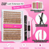 Picture of TDANCE Brown Lash Extension Kit DIY 280pcs Lash Clusters Eyelash Extension Kit,10-16mm Mix 30D 40D Curl Individual Lashes Kit with Lash Bond and Seal Lash Tweezers for Self Use(30D+40D-Brown Kit)