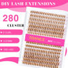 Picture of TDANCE Brown Lash Extension Kit DIY 280pcs Lash Clusters Eyelash Extension Kit,10-16mm Mix 30D 40D Curl Individual Lashes Kit with Lash Bond and Seal Lash Tweezers for Self Use(30D+40D-Brown Kit)