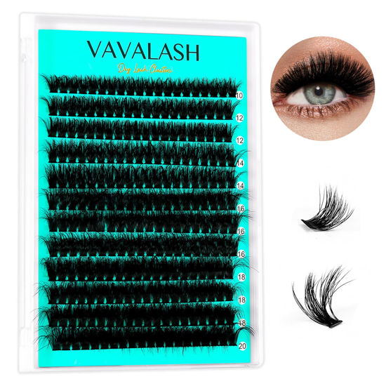 Picture of VAVALASH 80D Lash Clusters Wispy Volume Individual Lashes DIY Eyelash Extensions Individual Cluster Lashes Faux Mink False Lashes DIY Lashes at Home (80D,10-20MIX)