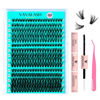 Picture of VAVALASH Lash Clusters Extensions Kit 300Pcs 3 Styles 30D 40D 50D-0.07-8-16MM Cluster Lashes Wispy DIY Individual Lashes, Lash Bond and Seal, Lash Tweezer for DIY at Home (30D+40D+50D-Kit)