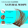 Picture of VAVALASH Brown Wispy DIY Lash Extensions Color Volume Cluster Lashes D Curl Lash Clusters Faux Mink Slik Wispy False Lashes Easy Lash Extension DIY at Home (Wispy-Brown-0.07-D-8-16mm)