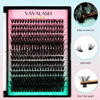 Picture of VAVALASH Individual Cluster Lashes 40D+50D-0.07-D-10-16MIX DIY Eyelash Extension 280 Lash Clusters Faux Mink Slik Individual Lashes Easy Full Lash Extensions DIY at Home (40D+50D-0.07-D-10-16mm Mix)