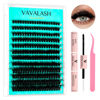 Picture of VAVALASH Lash Clusters Kit 60D 10-20mm Cluster Lashes Wispy Volume Individual Lashes, Lash Bond and Seal Glue, Lash Tweezer for DIY Lash Extension at Home (60D-10-20MIX-KIT)