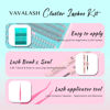 Picture of VAVALASH Natural Individual Lash Clusters Kit Multi-type Mixed DIY Eyelash Extension:Bottom Lashes, Volume Lashes, 7D Wispy Spikes Fans, 20D Clusters, Bond&Seal, Lash Tweezer DIY at Home (5-16mm, Kit)