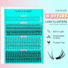 Picture of VAVALASH Natural Individual Lash Clusters Kit Multi-type Mixed DIY Eyelash Extension:Bottom Lashes, Volume Lashes, 7D Wispy Spikes Fans, 20D Clusters, Bond&Seal, Lash Tweezer DIY at Home (5-16mm, Kit)