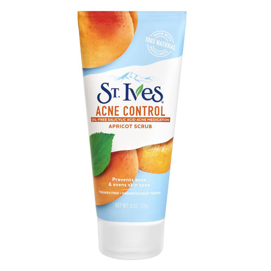 Picture of St. Ives Acne Control Face Scrub Deeply Exfoliates and Prevents Acne for Smooth, Glowing Skin Apricot Made with Oil-Free Salicylic Acid Acne Medication, Made with 100% Natural Exfoliants 6 oz