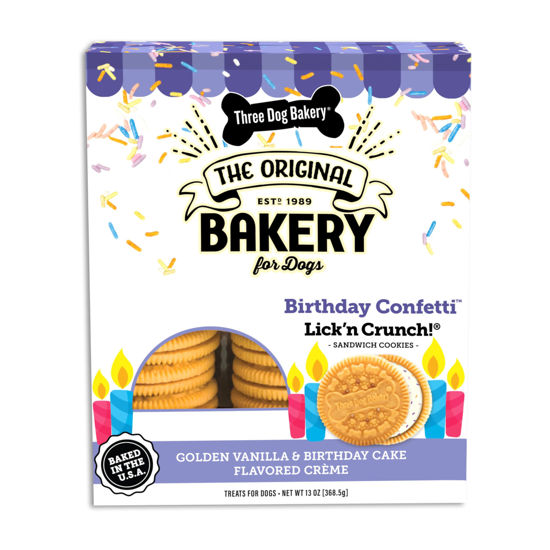 Picture of Three Dog Bakery Birthday Confetti Lick'n Crunch 13 Ounce (Pack of 1)