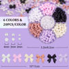 Picture of 1 Box 3D Bow Nail Charms and Flatback Pearls Set 1, 120 Pcs Cute Bow Charms in 6 Colors for Nail Design + 2-4mm White Nail Pearls with Pickup Tweezer and Pencil for Nail Art Decoration