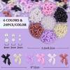 Picture of 1 Box 3D Bow Nail Charms and Flatback Pearls Set 7, 120 Pcs Cute Bow Charms in 6 Colors for Nail Design + 2-4mm White Nail Pearls with Pickup Tweezer and Pencil for Nail Art Decoration