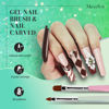 Picture of MelodySusie Nail Art Brushes Set,6pcs Nail Art Design Pen Painting Tools with Extension Gel Brush, Polish Brush, Builder Brush,Liner Brush, Carved Brush, and Dotting Pen for Home DIY Salon Use