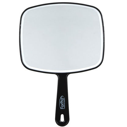 Picture of ForPro Professional Collection Premium Hand Mirror with Handle, 6.3" W x 9.6" L, Multi-Purpose Handheld Mirror with Distortion-Free Reflection, Black