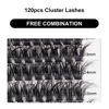 Picture of Lashes Cluster 120pcs Individual Lashes Clusters Eyelash Extensions 60D False Eyelashes DIY Wispy Fluffy Lash Extensions Reusable False Eyelashes Natural Look Mix 10-16mm C D Curl-(60D-0.07D)