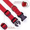 Picture of Reflective Dog Collar with Buckle Adjustable Safety Nylon Collars for Small Medium Large Dogs, Red S