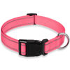 Picture of Reflective Dog Collar with Buckle Adjustable Safety Nylon Collars for Small Medium Large Dogs, Light Pink XXS