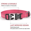 Picture of Reflective Dog Collar with Buckle Adjustable Safety Nylon Collars for Small Medium Large Dogs, Light Pink XXS