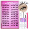 Picture of Focipeysa Lash Clusters Kit Wispy Eyelash Cluster Extensions Natural Lashes Left & Right C Curl Eyelashes Extension Kit with Lash Bond and Seal DIY Clusters Lash at Home for Beginners