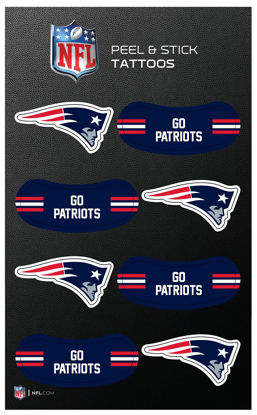 Picture of Rico Industries NFL Football New England Patriots Peel & Stick Temporary Tattoos - Eye Black - Game Day Approved!