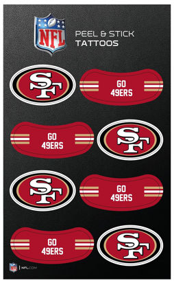 Picture of Rico Industries NFL Football San Francisco 49ers Peel & Stick Temporary Tattoos - Eye Black - Game Day Approved!