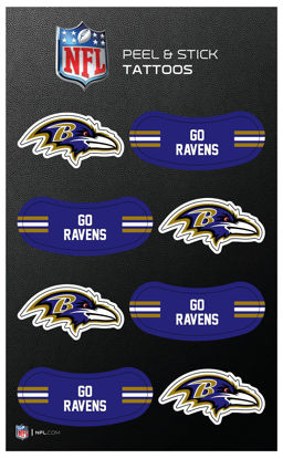 Picture of Rico Industries NFL Baltimore Ravens Peel and Stick Tattoos Small