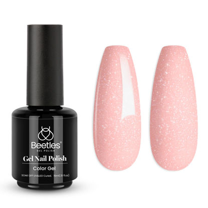 Picture of Beetles Pink Gel Nail Polish 1 Pcs 15ml Shimmer Pink Gel Polish Soak Off Uv LED Nail Lamp Gel Nail Polish Nail Art Manicure Salon DIY Home