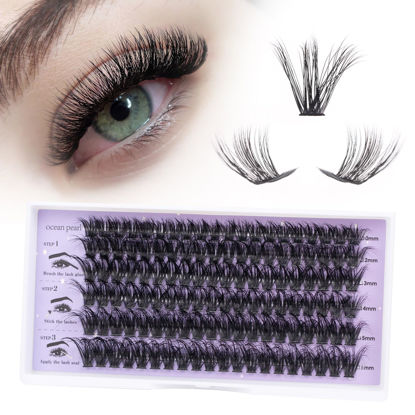 Picture of Cluster Lashes 120 Pcs Individual Lashes 10-16mm Length Mix DIY Eyelash Extensions Reusable Soft Natural False Eyelashes Super Thin Band Lash Clusters for Makeup Lash Extensions at Home- 60D