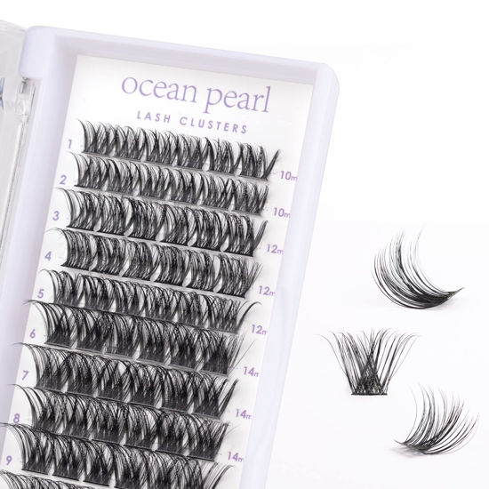 Picture of Lash Clusters 72 Pcs Individual Lashes DIY Lash Extensions 10-16mm Length Reusable Soft Natural False Eyelashes Thin Band Eyelash Extensions for Makeup at Home