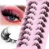 Picture of False Lashes Fluffy Fox Eye Mink Lashes Natural DD Curl zanlufly Thick False Eyelashes Soft Handmade Lashes that Look Like Extensions Pack