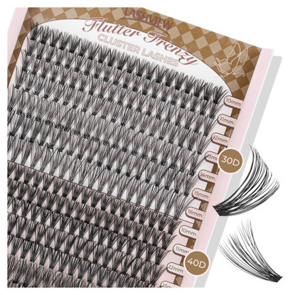 Picture of LASHVIEW Lash-Extension-Clusters 280pcs D Curl Lash Clusters Natural Look Cluster Lashes Extensions Super Thin Band & Soft Lashes Reusable 9-16mm MIX (30D+40D)