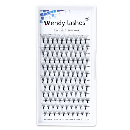 Picture of Volume Lash Extensions 8D 10D 14D Premade Fans Eyelash Extensions 0.07mm Thickness C/D Curl Short Stem Premade Volume Eyelash Extensions Pointed Base Fans by WENDY LASHES