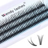 Picture of Individual Lash Clusters Volume Lashes Fishtail Lashes DIY Eyelash Extension Natural Curl Black Helt Bonded Soft Lash Extensions by WENDY LASHES (0.10-D-15mm)