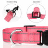 Picture of TagME Reflective Nylon Dog Collars, Adjustable Classic Dog Collar with Quick Release Buckle for Puppy, Baby Pink, 3/8" Width