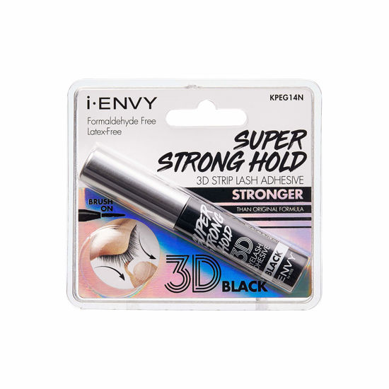 Picture of i-Envy Super Strong Hold 3D Strip Lash Glue Brush-On False Eyelash Adhesive, Waterproof, Hypoallergenic, Latex & Formaldehyde Free (Black)