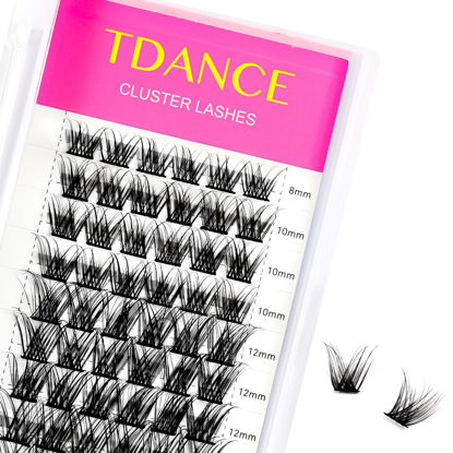 Picture of TDANCE Lash Clusters DIY Eyelash Extensions 72 Pcs Cluster Lashes C D Curl Individual Lashes Cluster 8-16mm Length Thin Band Reusable Soft & Comfortable DIY Lash Extensions at Home(T21-D,8-16mm)