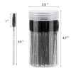 Picture of 100 Pcs Disposable Mascara Wands, Crystal Eyebrow Spoolies Brush for Eyelash Extensions, Black Lash Brushes with Container