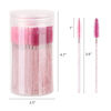 Picture of 100 Pcs Disposable Mascara Wands, Crystal Eyebrow Spoolies Brush for Eyelash Extensions, Lash Brushes with Container (Pink,Hotpink)