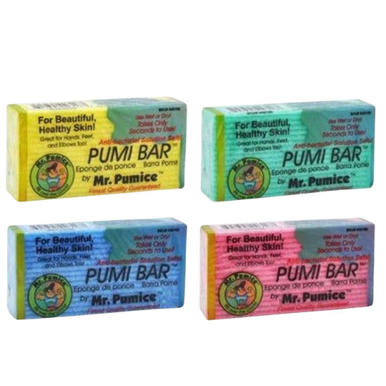 Picture of Mr. Pumice Callus Remover PUMI Bar: Pedicure Stone & Foot/Heel Scrubber - Medium Grit (Assorted Colors) 4 Pack